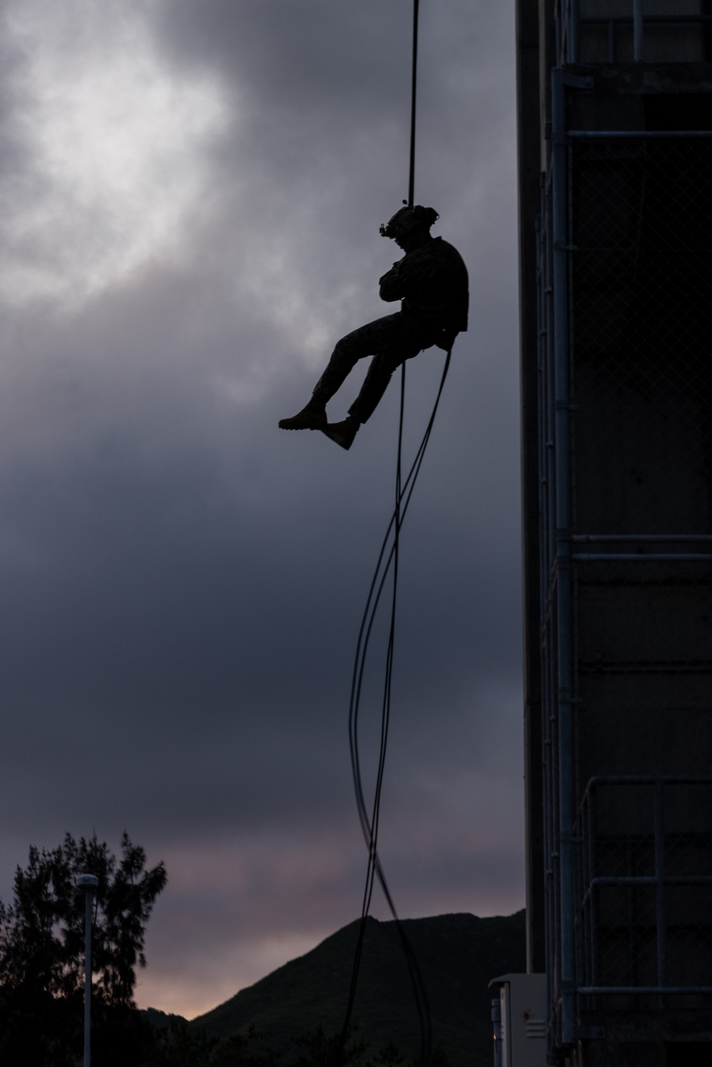 5th ANGLICO | HRST Tower Rappel at Night
