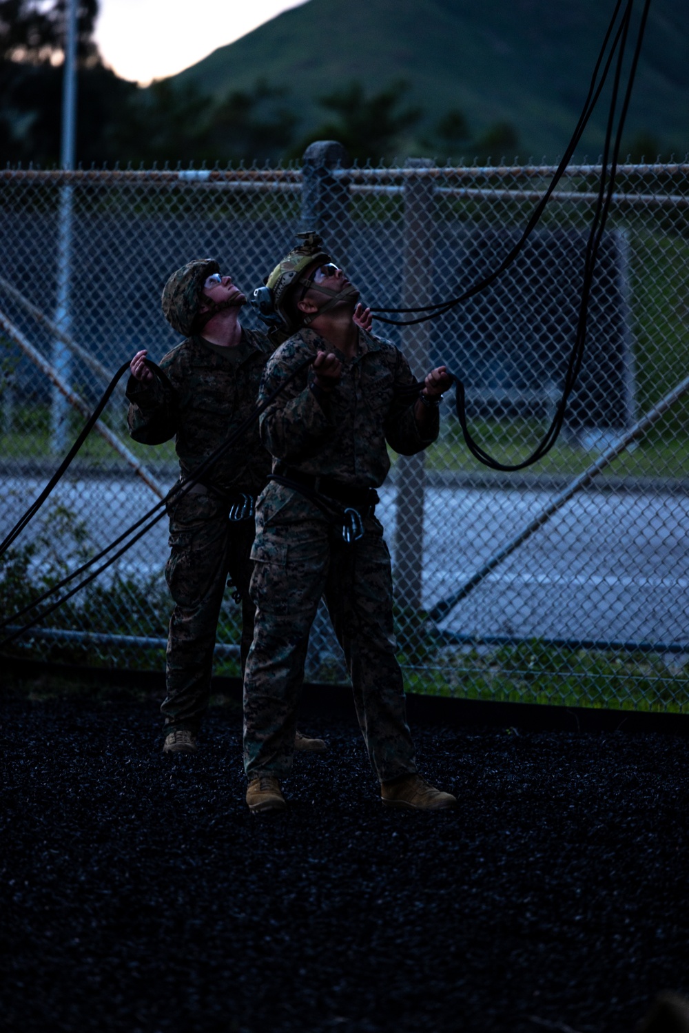 5th ANGLICO | HRST Tower Rappel at Night