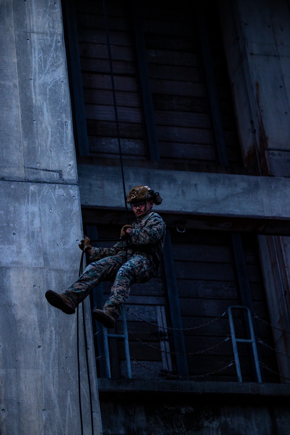 5th ANGLICO | HRST Tower Rappel at Night