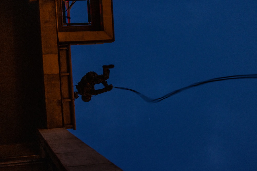 5th ANGLICO | HRST Tower Rappel at Night