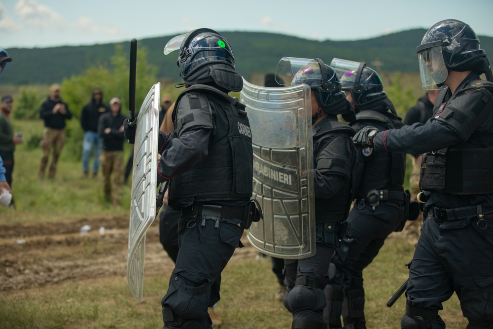 Partner nations participate in crowd control during Beyond the Horizon 2025