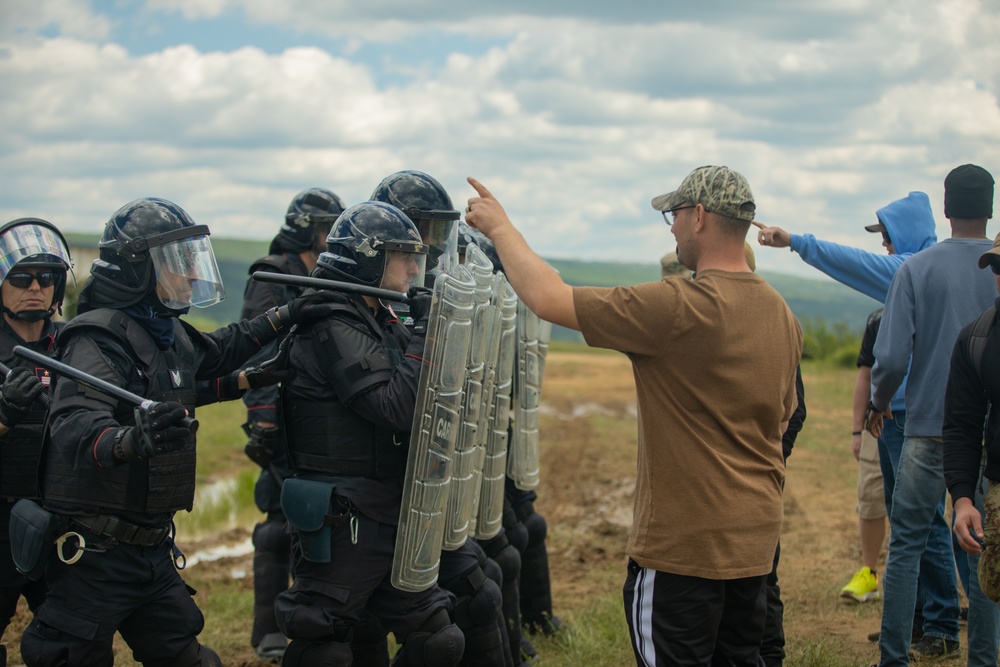 Partner nations participate in crowd control during Beyond the Horizon 2025
