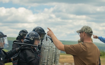 Partner nations participate in crowd control during Beyond the Horizon 2025