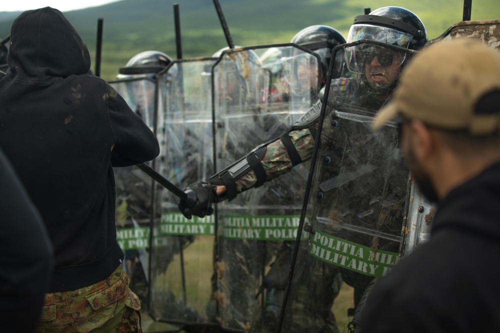 Partner nations participate in crowd control during Beyond the Horizon 2025