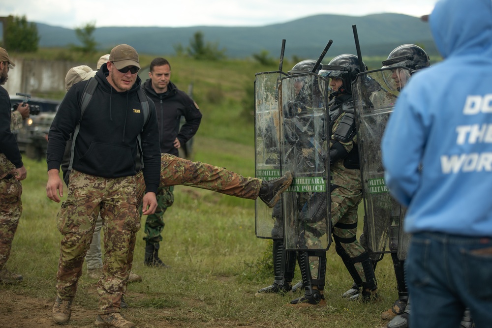 Partner nations participate in crowd control during Beyond the Horizon 2025