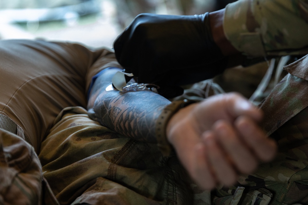 1st Battalion, 501st Aviation Regiment Conducts Point-to-Point Blood Transfusion Training During Combined Resolve 25-2