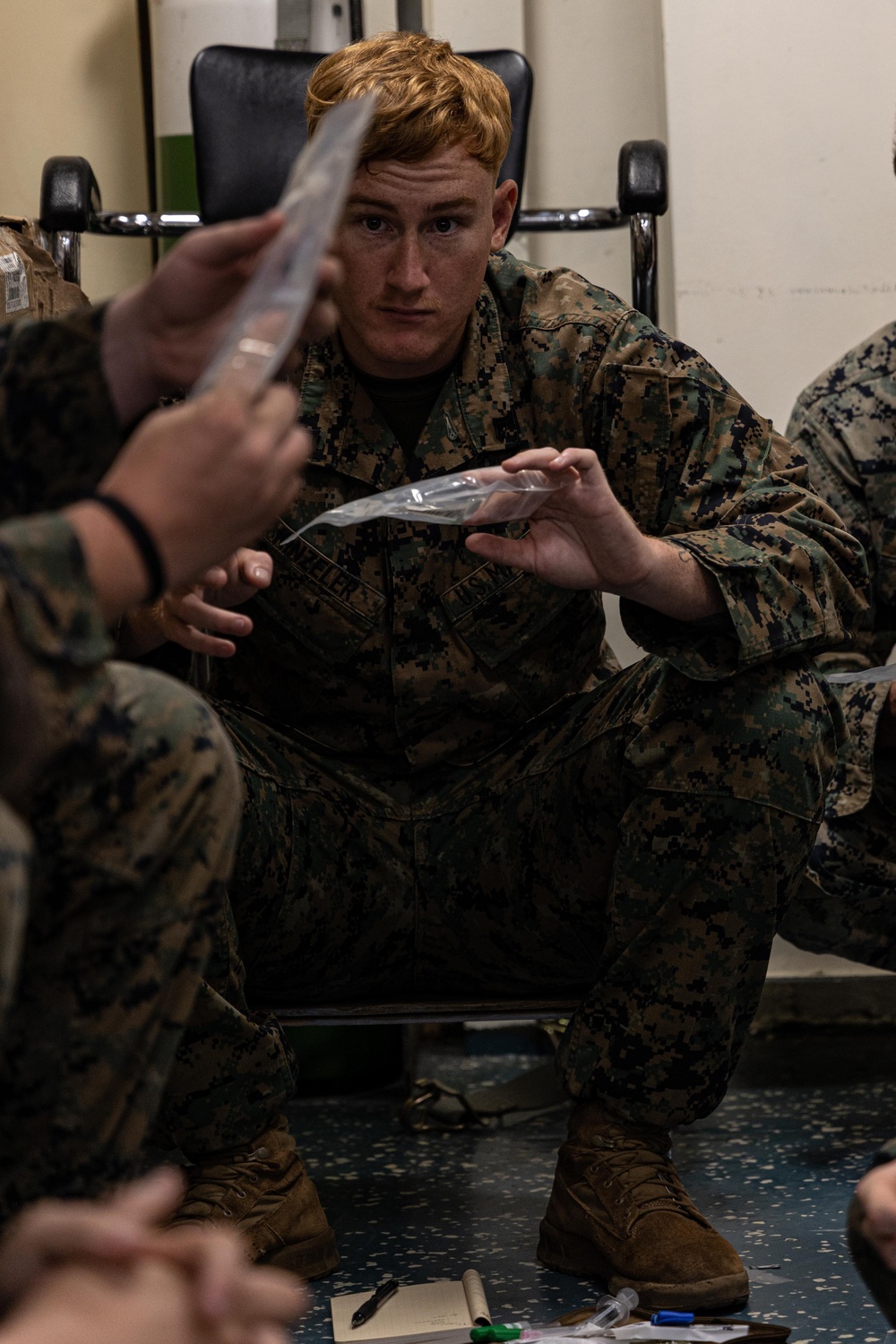 22nd MEU | BLT 3/6 Conducts IV Insertion Training Aboard USS Iwo Jima