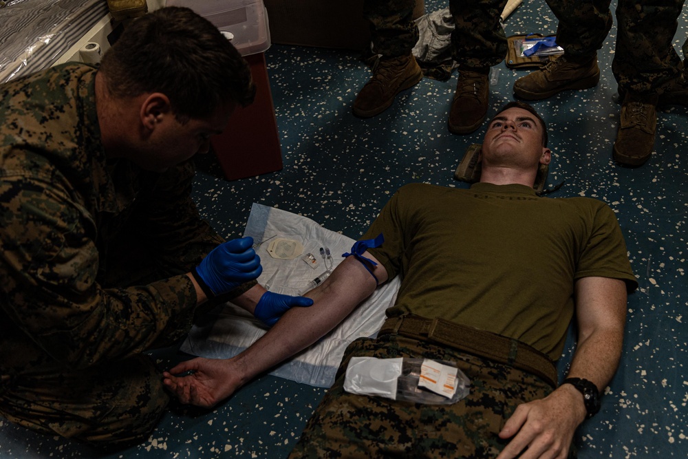 22nd MEU | BLT 3/6 Conducts IV Insertion Training Aboard USS Iwo Jima