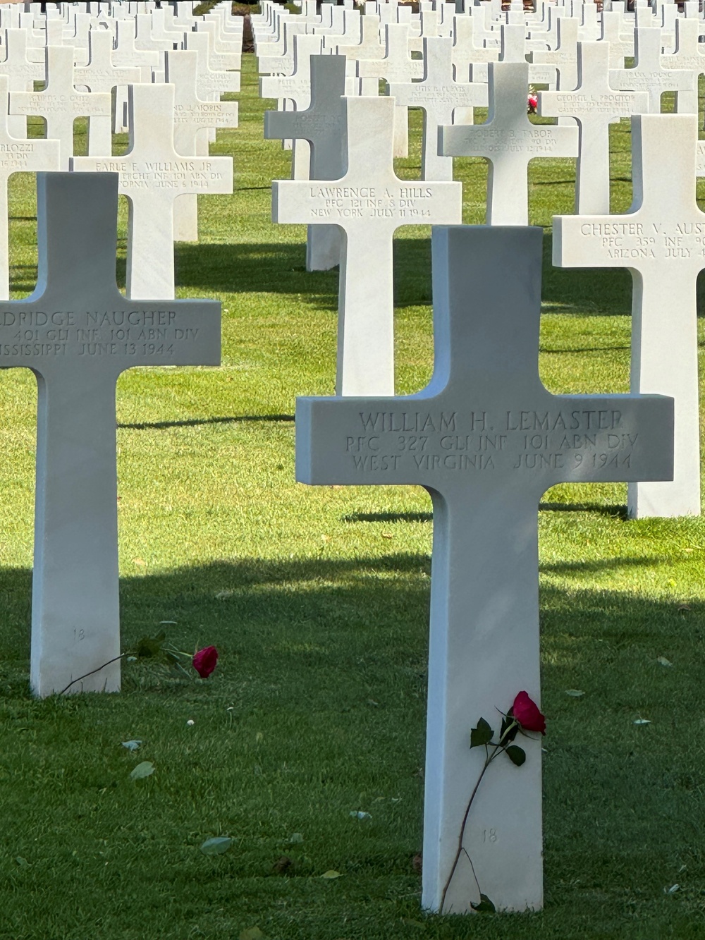 Grave Markers at the Normandy American Cemetery