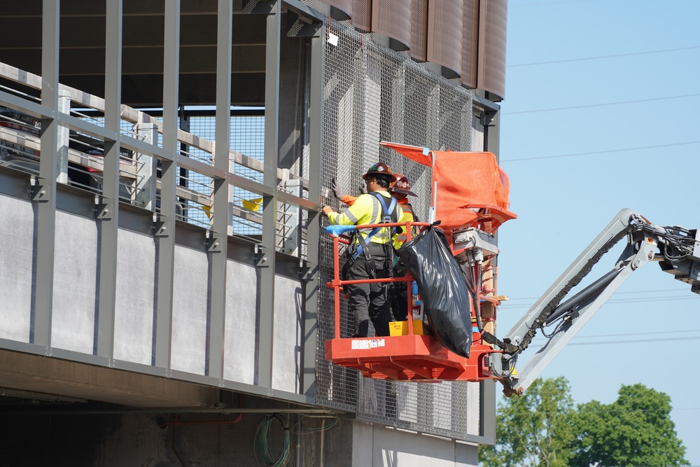 Construction work continues on the site of the Louisville VA Medical Center May 14, 2025