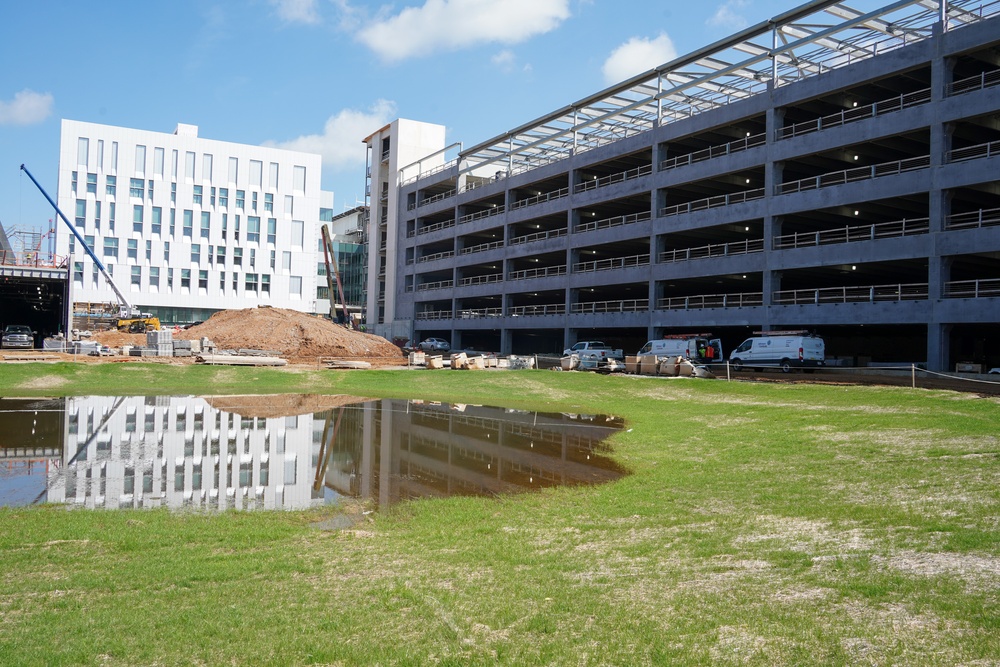 Construction work continues on the site of the Louisville VA Medical Center May 14, 2025