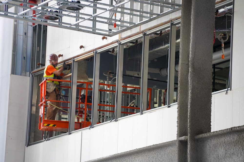 Construction work continues on the site of the Louisville VA Medical Center May 14, 2025