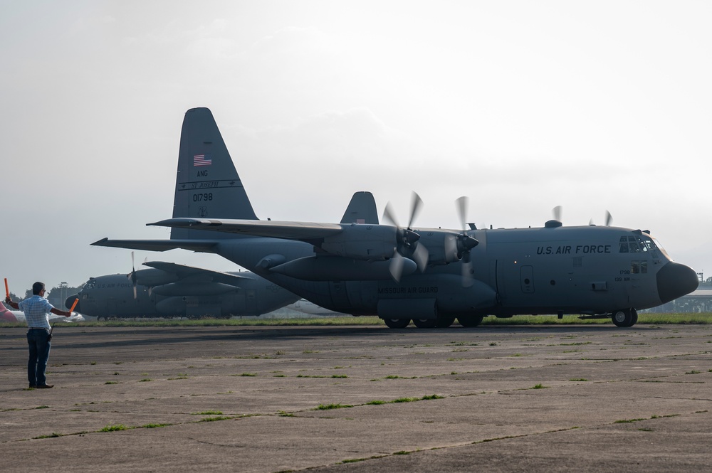 C-130 arrival to Guatemala City in support of CENTAM Guardian 25