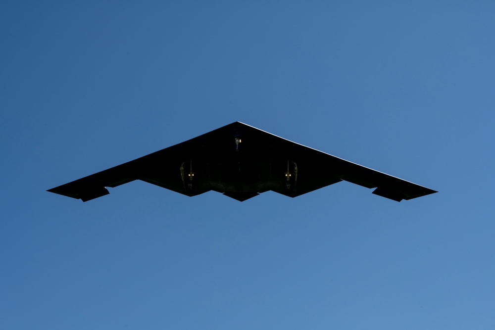 B-2 Spirit stealth bombers return from Diego Garcia
