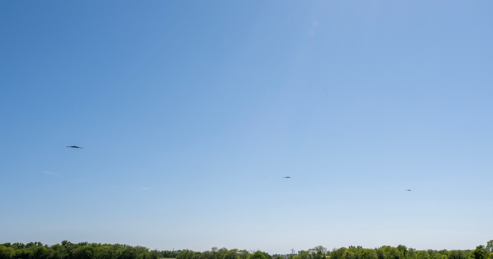 B-2 Spirit stealth bombers return from Diego Garcia 