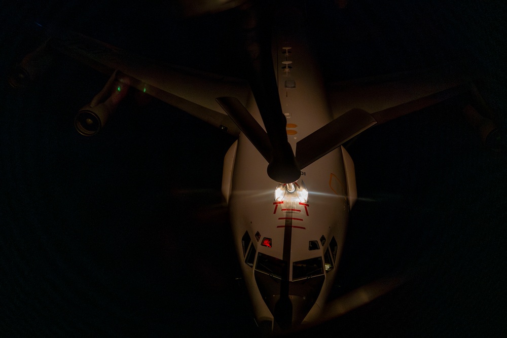 Stratotanker and Sentry Meet Up in the Nightsky