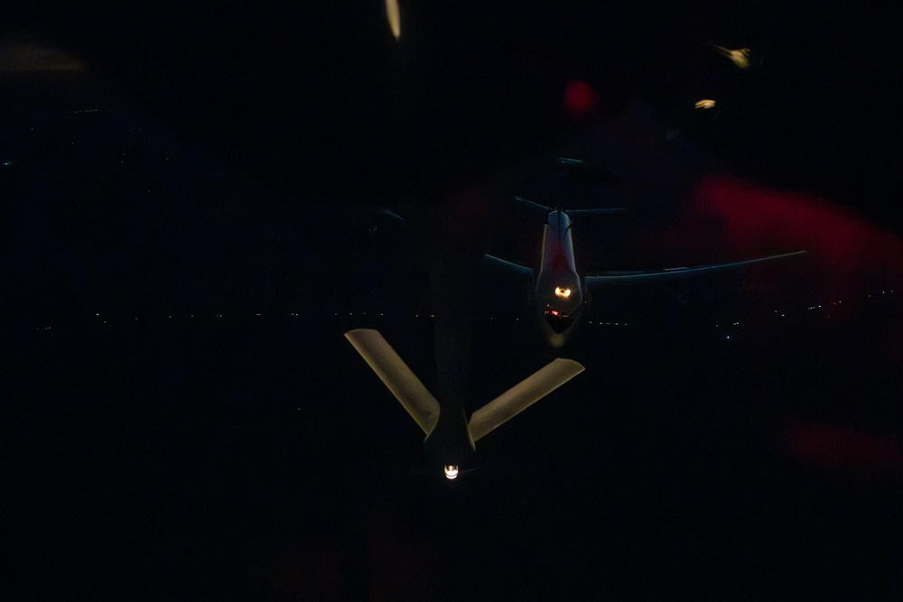Stratotanker and Sentry Meet Up in the Nightsky