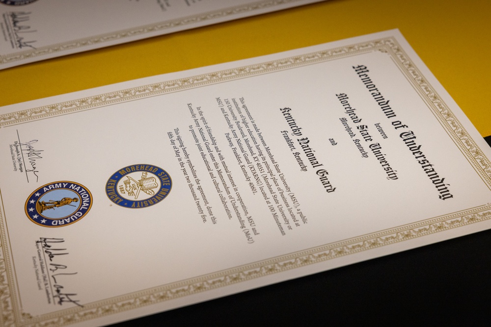 Kentucky Guard and Morehead State University sign agreement to help service members and students