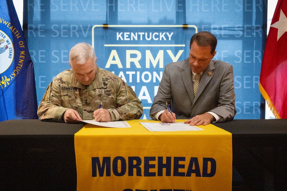 Kentucky Guard and Morehead State University sign agreement to help service members and students