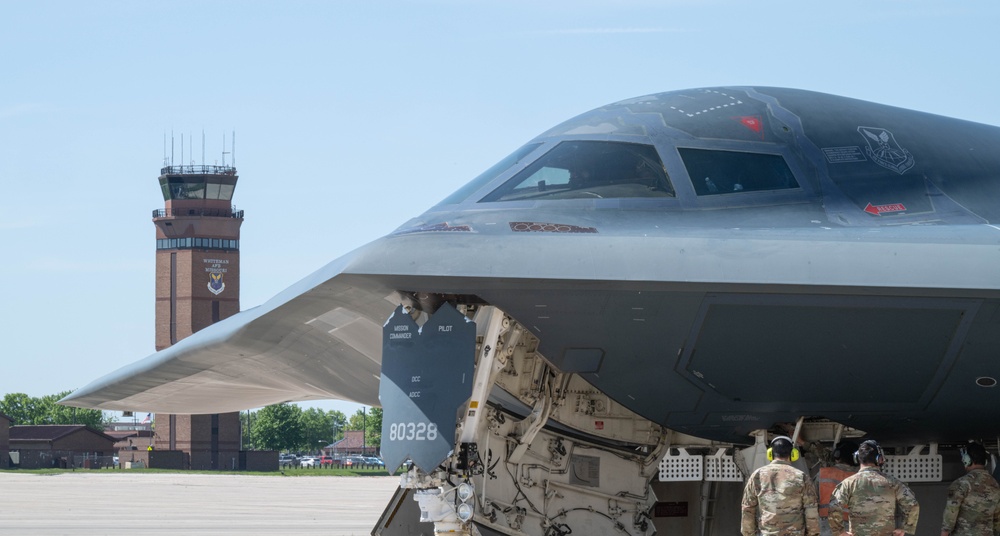 B-2 Spirit stealth bombers return from Diego Garcia