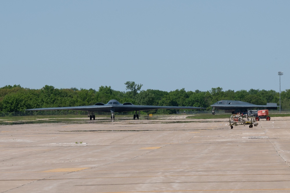 B-2 Spirit stealth bombers return from Diego Garcia