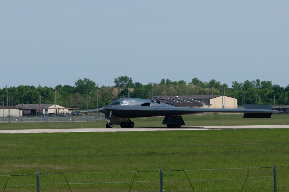 B-2 Spirit stealth bombers return from Diego Garcia