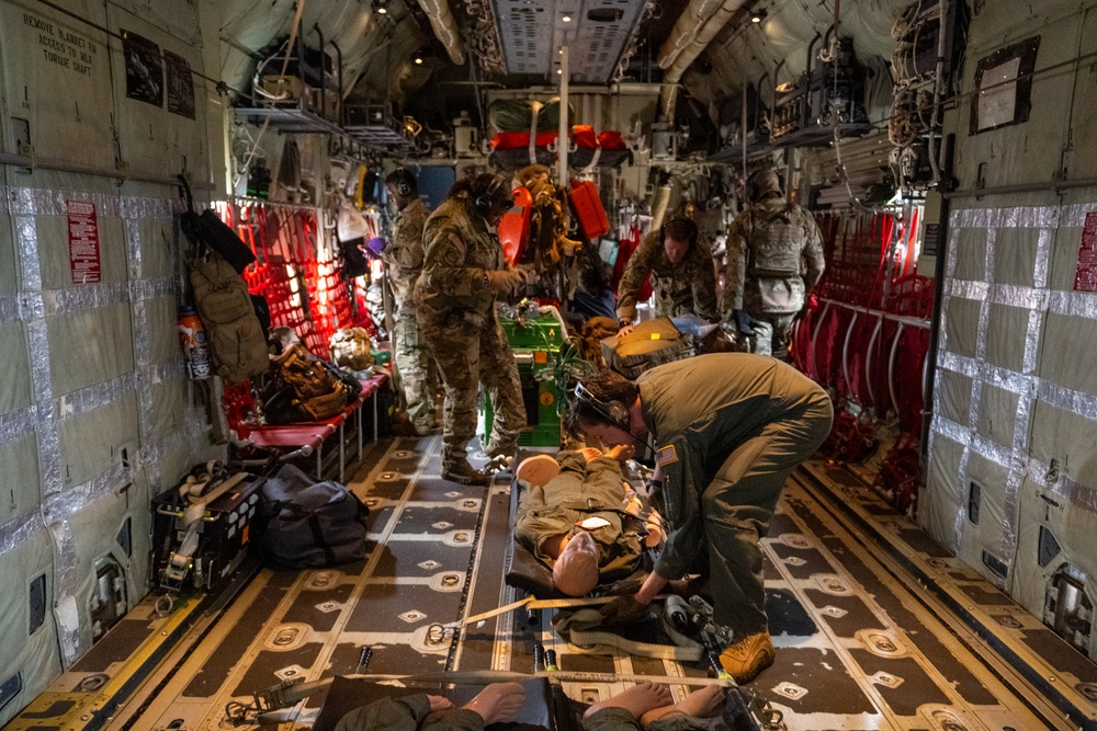 71st RQS collaborates with the 908th AES for simulated patient evacuation