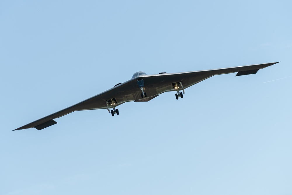 B-2 Spirit stealth bombers return from Diego Garcia