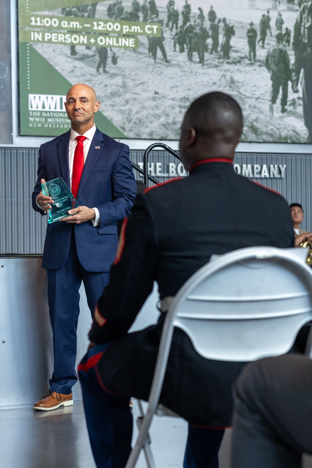 Dedication to Service: Marine Forces Reserve and Marine Forces South color sergeant is awarded by New Orleans mayor 