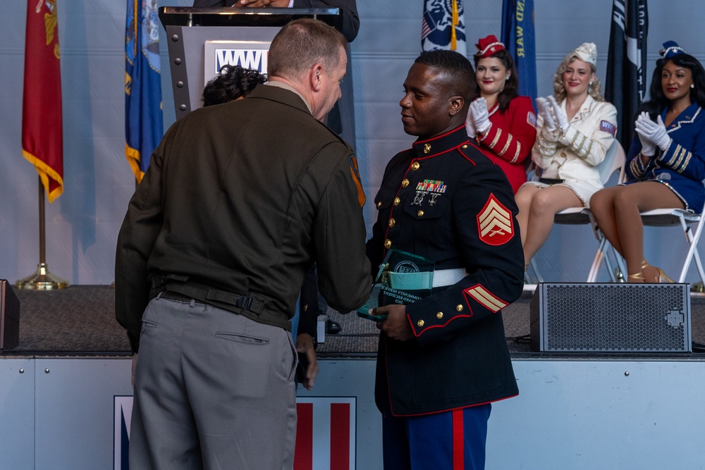 Dedication to Service: Marine Forces Reserve and Marine Forces South color sergeant is awarded by New Orleans mayor 