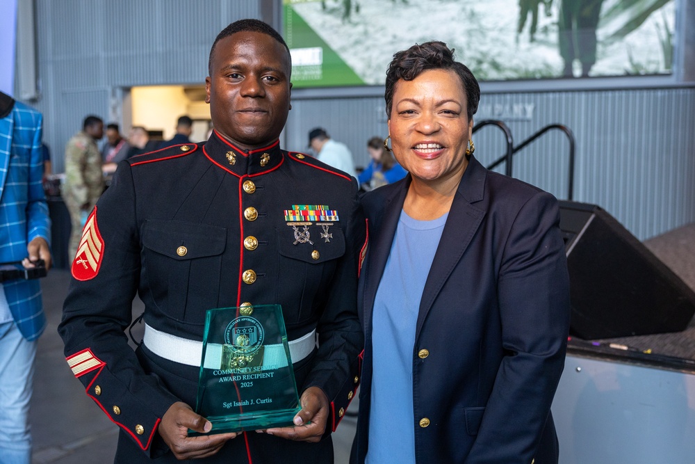 Dedication to Service: Marine Forces Reserve and Marine Forces South color sergeant is awarded by New Orleans mayor 