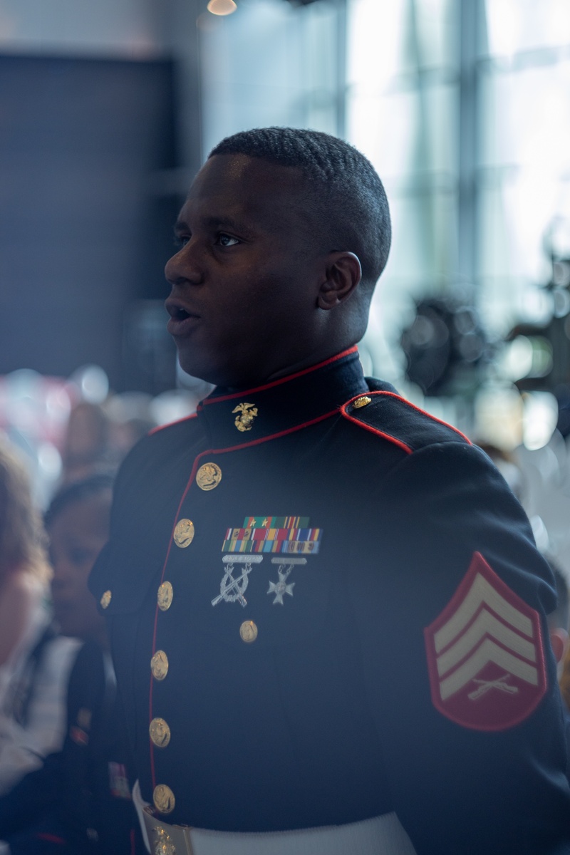 Dedication to Service: Marine Forces Reserve and Marine Forces South color sergeant is awarded by New Orleans mayor  