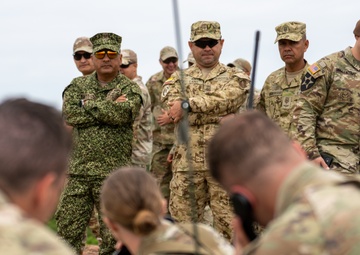 Colombian SGM Academy Leaders look on as U.S. Soldiers conduct missions