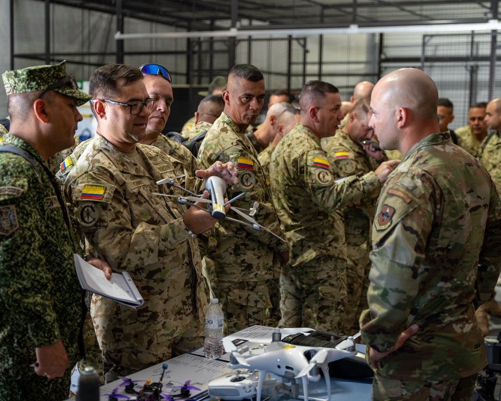 Colombian Senior Non-Commissioned Officers receive a UAS Brief at Fort Sill, Oklahoma