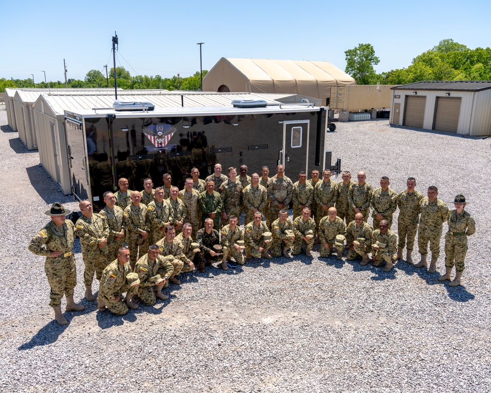 PISAJ 20 attendees pose for a group photo at Fort Sills Joint C-sUAS Site, May 13, 2025.