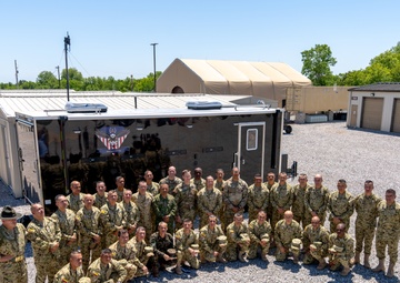 PISAJ 20 attendees pose for a group photo at Fort Sills Joint C-sUAS Site, May 13, 2025.