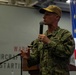 Commander, Expeditionary Strike Group Seven holds All Hands Call aboard USS America (LHA 6)