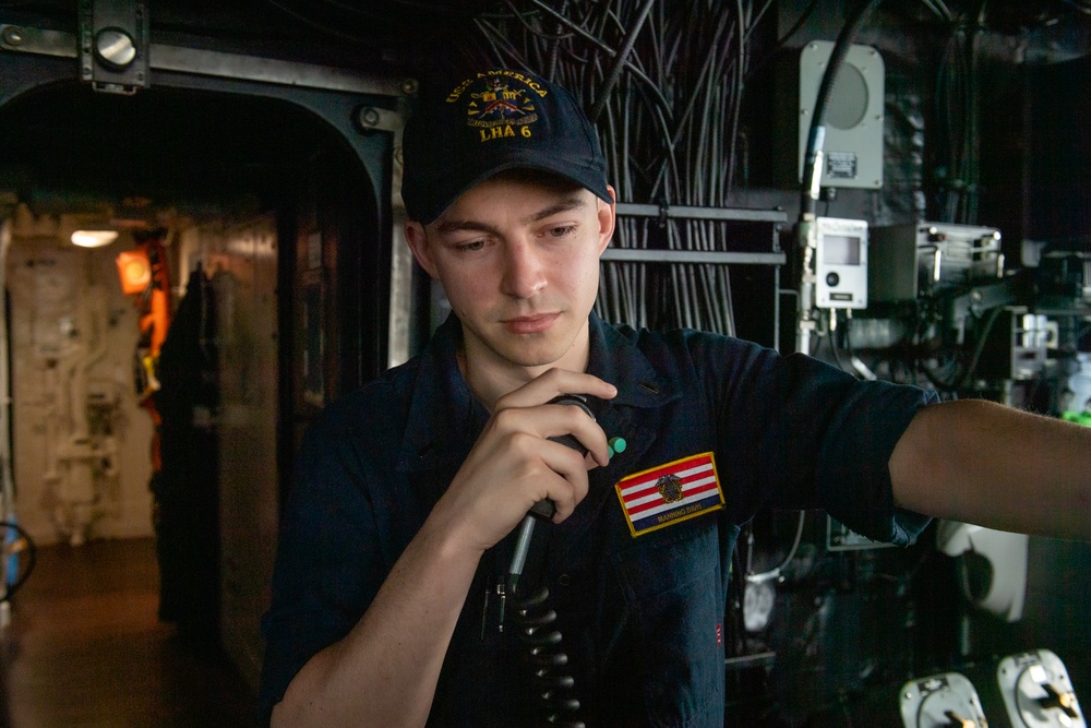 USS America (LHA 6) Conducts Sea and Anchor Detail