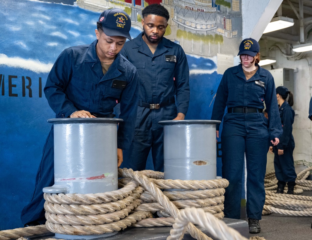 USS America (LHA 6) Conducts Sea and Anchor Detail