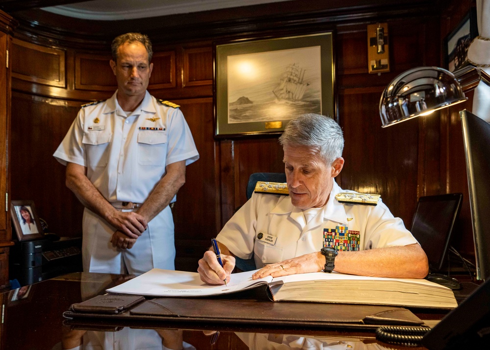 Adm. Steve Koehler, commander, U.S. Pacific Fleet, tours the Chilean Navy barquentine tall ship Esmeralda (BE-43)