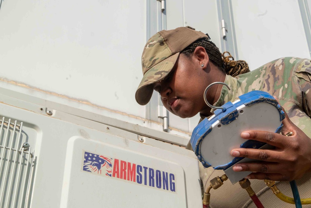 Cool under pressure: 386th ECES HVAC technicians in action