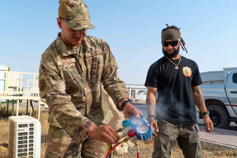 Cool under pressure: 386th ECES HVAC technicians in action
