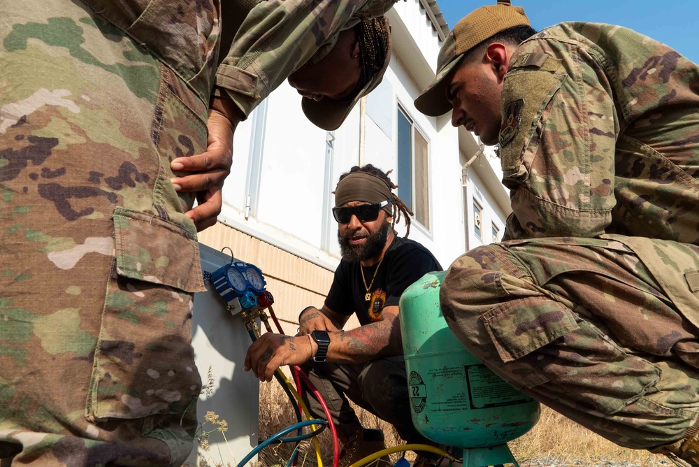 Cool under pressure: 386th ECES HVAC technicians in action