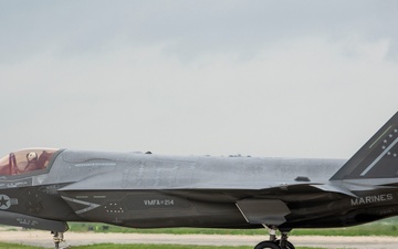 U.S. Marines fly F-35B with ordnance
