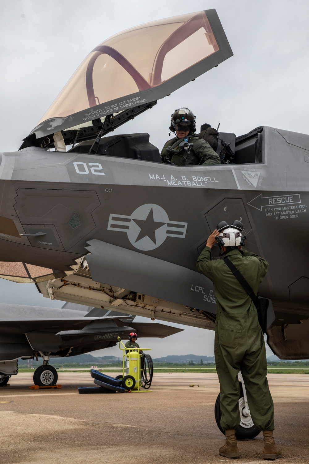 U.S. Marines fly F-35B with ordnance