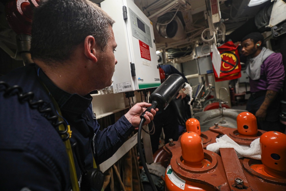 USS Milius conducts operations in the U.S. Central Command area of responsibility as part of the Carl Vinson Carrier Strike Group