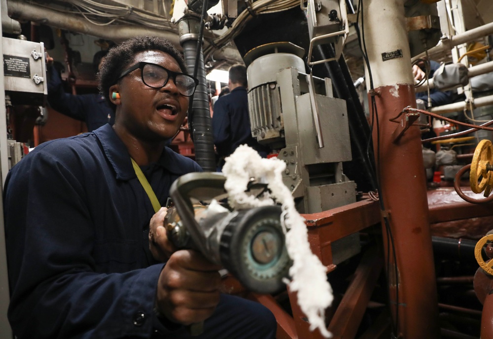 USS Milius conducts operations in the U.S. Central Command area of responsibility as part of the Carl Vinson Carrier Strike Group
