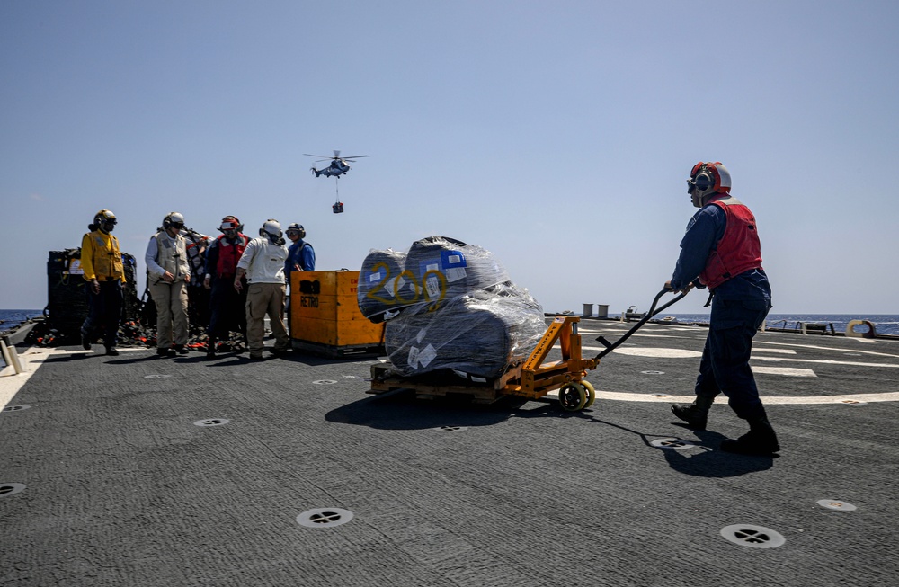 USS Milius conducts operations in the U.S. Central Command area of responsibility as part of the Carl Vinson Carrier Strike Group