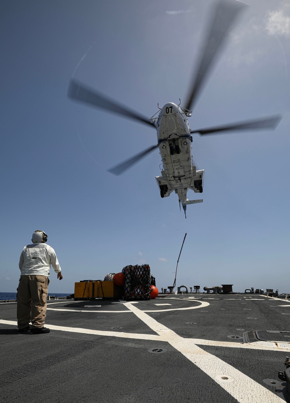 USS Milius conducts operations in the U.S. Central Command area of responsibility as part of the Carl Vinson Carrier Strike Group