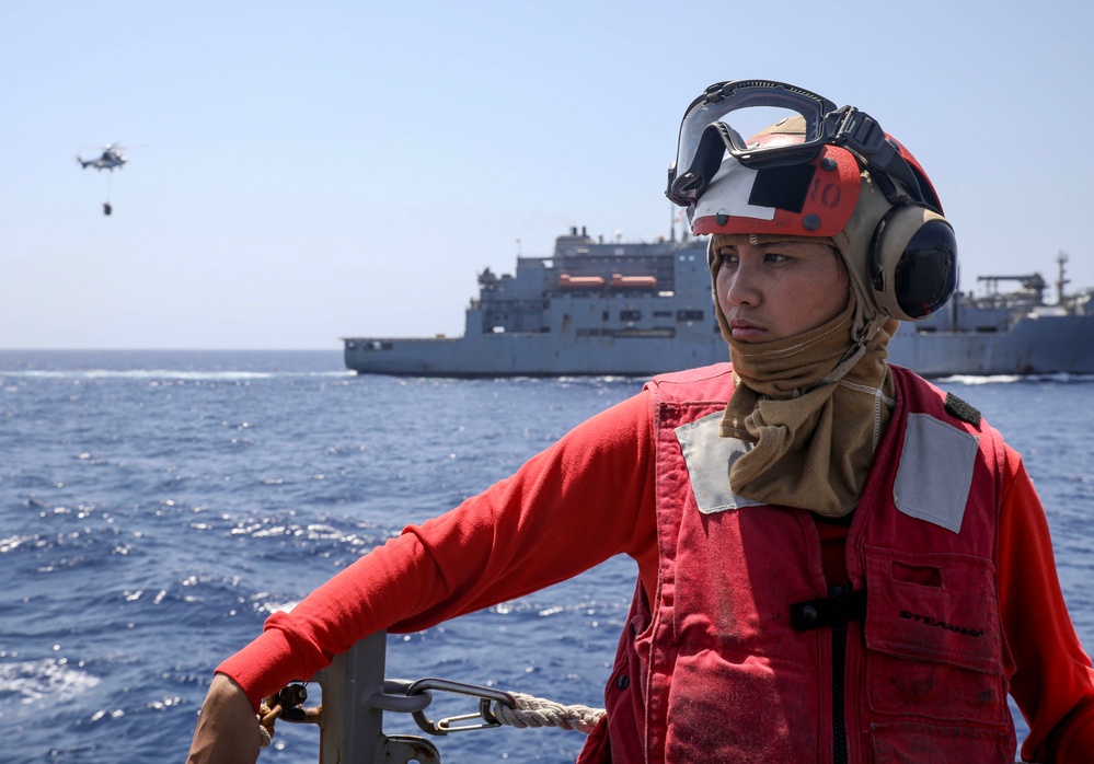 USS Milius conducts operations in the U.S. Central Command area of responsibility as part of the Carl Vinson Carrier Strike Group